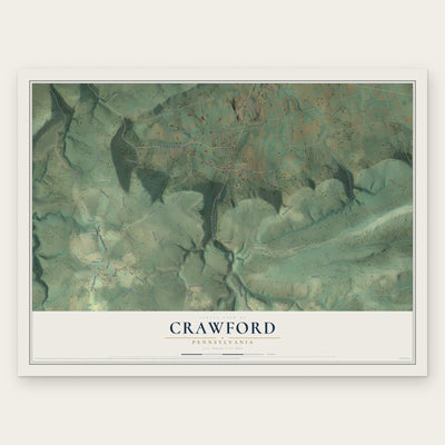 Crawford, Pennsylvania map print, the full design