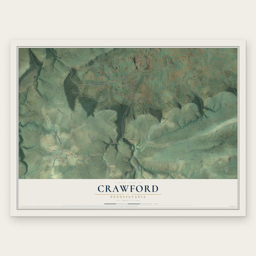 Crawford, Pennsylvania map print, the full design