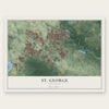 St. George, Louisiana map print, the full design