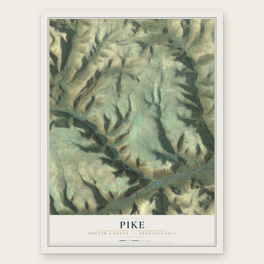 Pike, Potter County, Pennsylvania map print, the full design