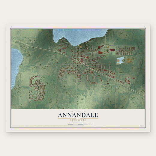 Annandale, Minnesota map print, the full design