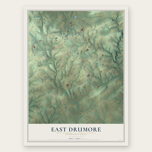 East Drumore, Pennsylvania map print, the full design