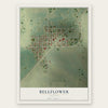 Bellflower, Illinois map print, the full design