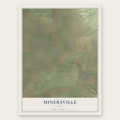 Minersville, Utah map print, the full design