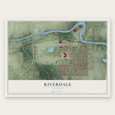Riverdale, Illinois map print, the full design
