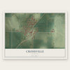 Crossville, Illinois map print, the full design