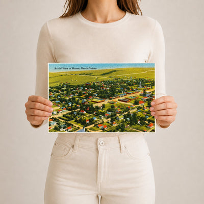 Hazen, ND: Aerial view of Hazen