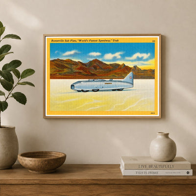 Bonneville Salt Flats, UT: Bonneville Salt Flats, "World's fastest speedway." Utah