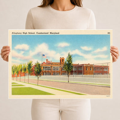 Allegheny High School, Cumberland, Maryland — Vintage Maryland Postcard