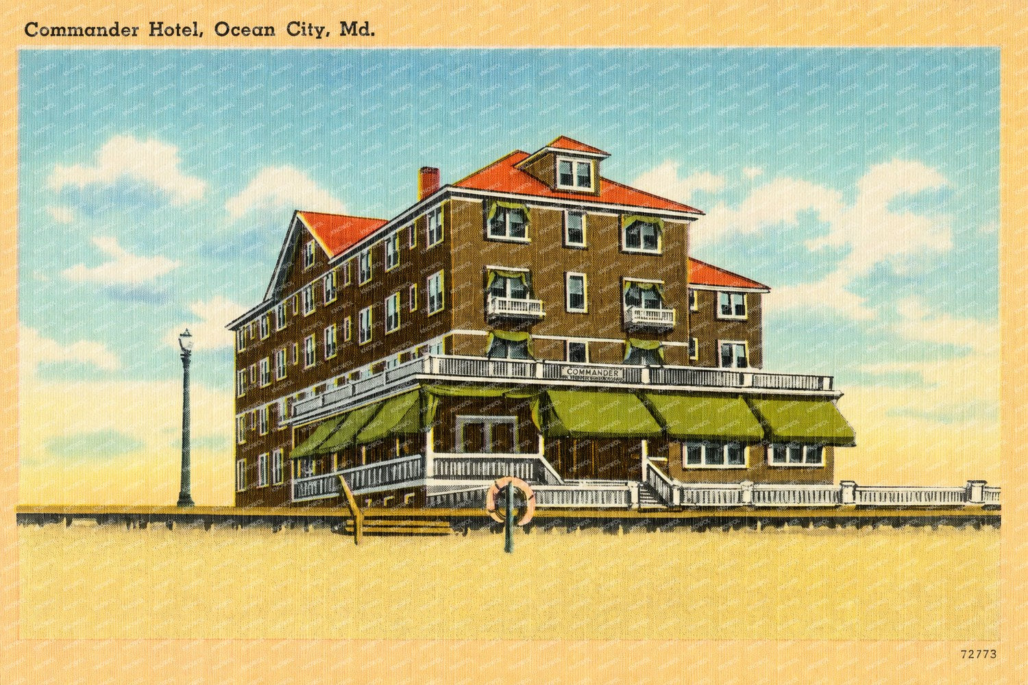 Commander Hotel, Ocean City, MD — Vintage Maryland Postcard