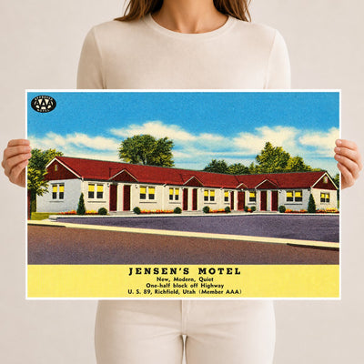 Richfield, UT: Jensen's Motel, new, modern, quiet, one-half block off highway, U.S. 89