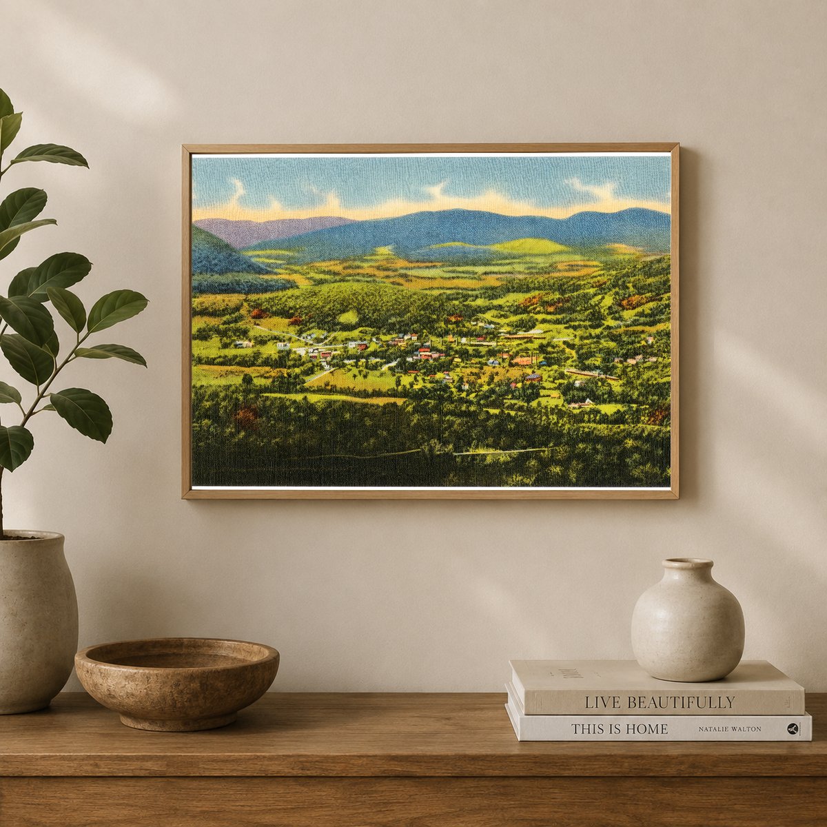 View of town — Vintage Maryland Postcard