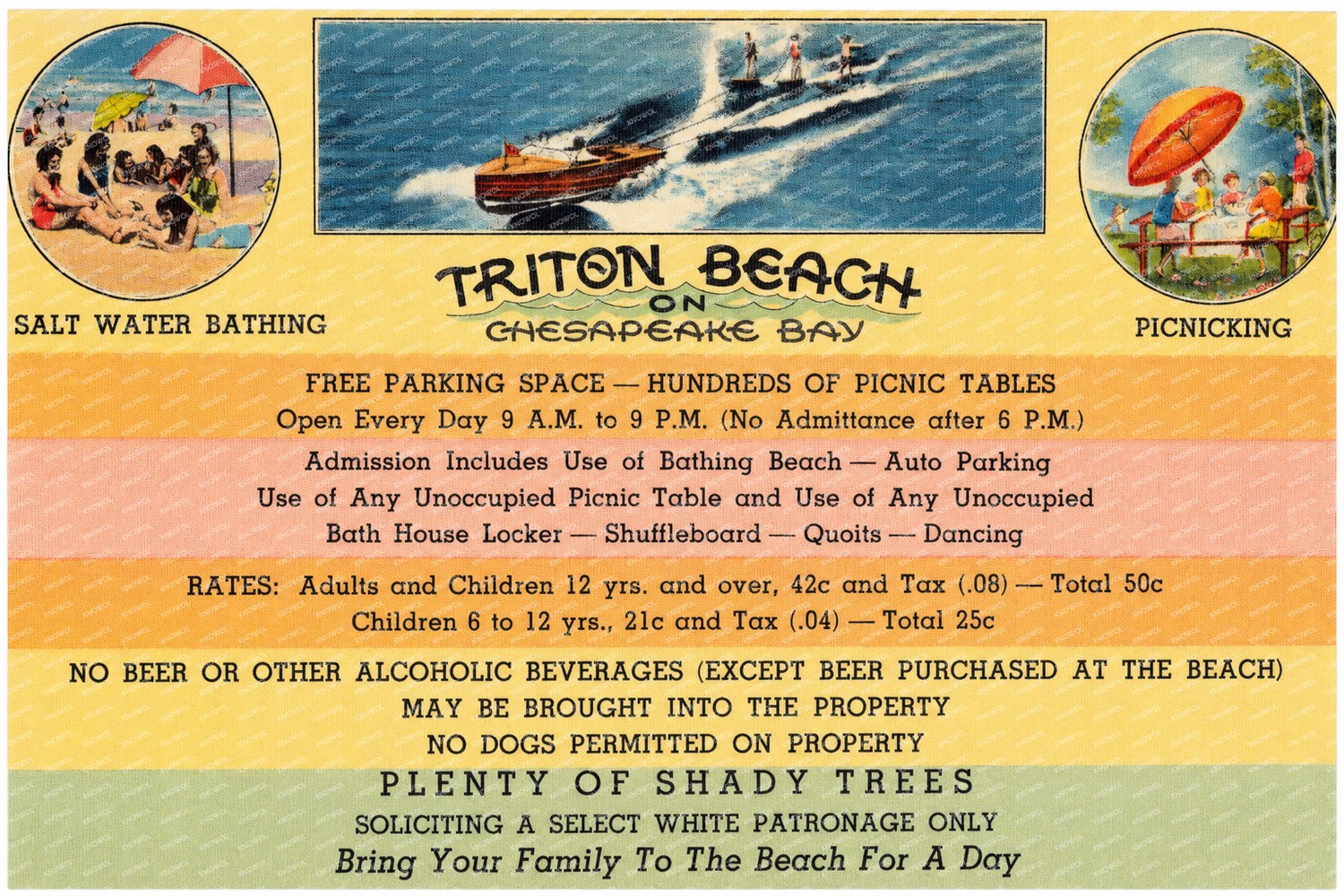 Triton Beach on Chesapeake Bay — Vintage Maryland Postcard