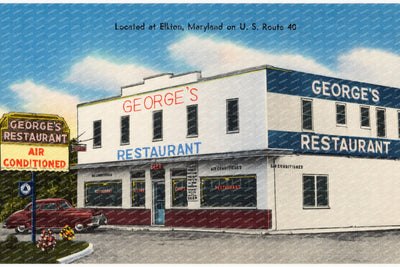 George's Restaurant, located at Elkton, Maryland on U. S. Route 40 — Vintage Maryland Postcard