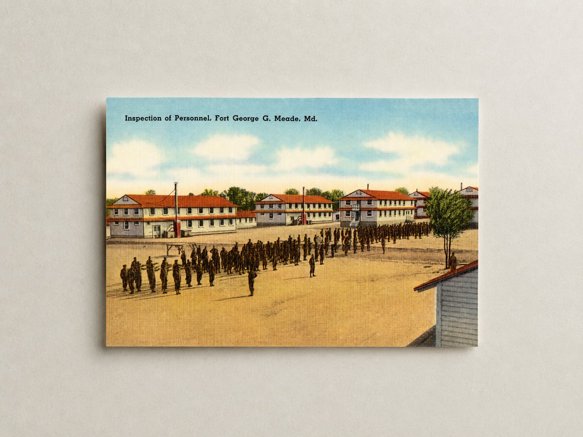 Inspection of personnel, Fort George G. Meade, MD — Vintage Maryland Postcard