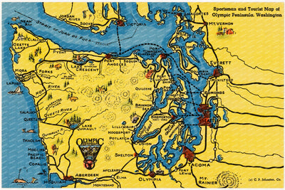 WA: Sportsman and tourist map of Olympic peninsula
