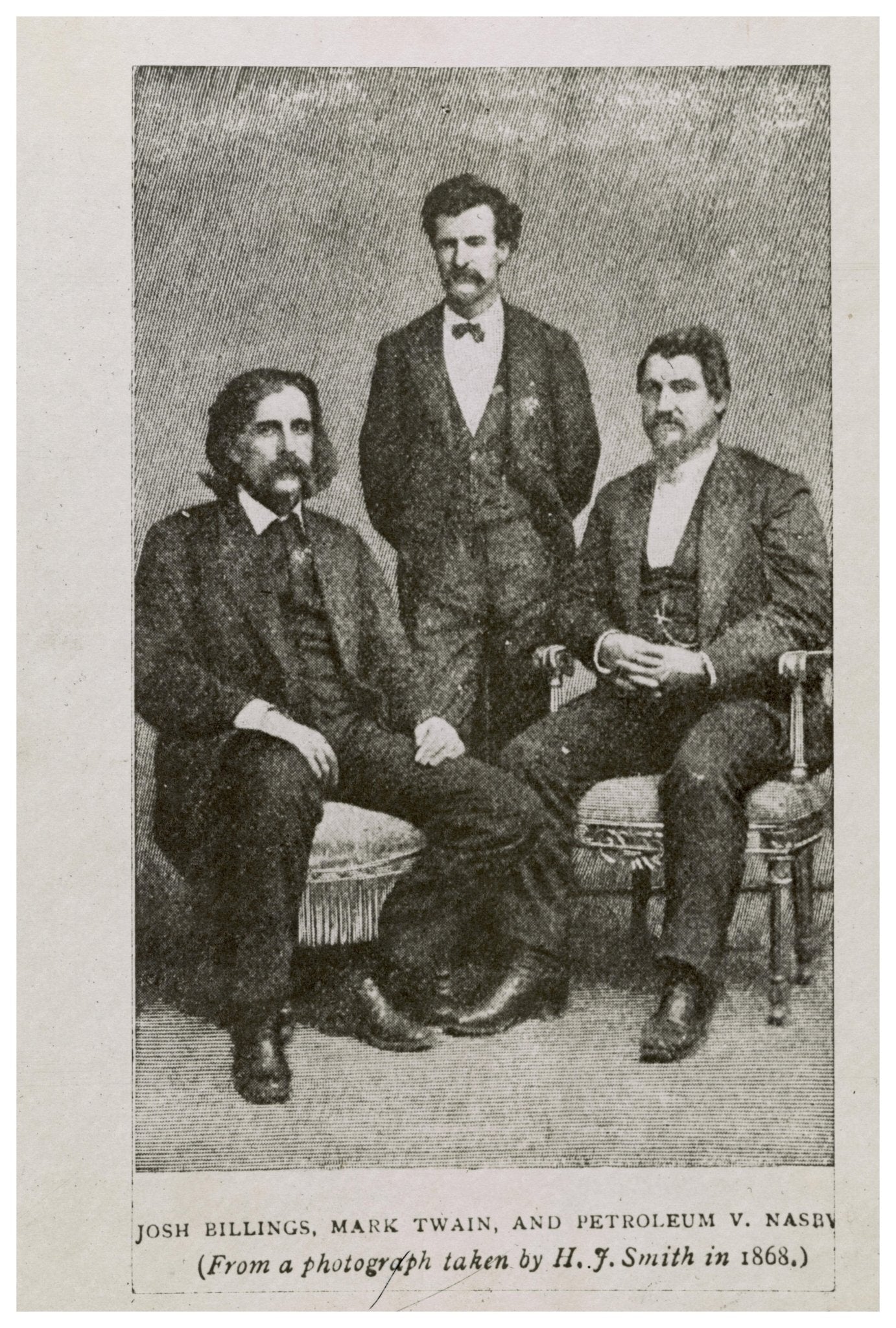 1868 Vintage Image of Mark Twain Josh Billings and Petroleum V. Nasby - Available at KNOWOL