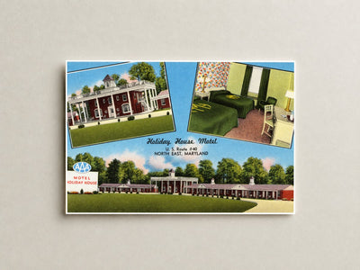 Holiday House Motel, U. S. Route #40, North East, Maryland — Vintage Maryland Postcard