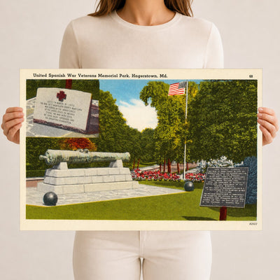 United Spanish War Veterans Memorial Park, Hagerstown, MD — Vintage Maryland Postcard