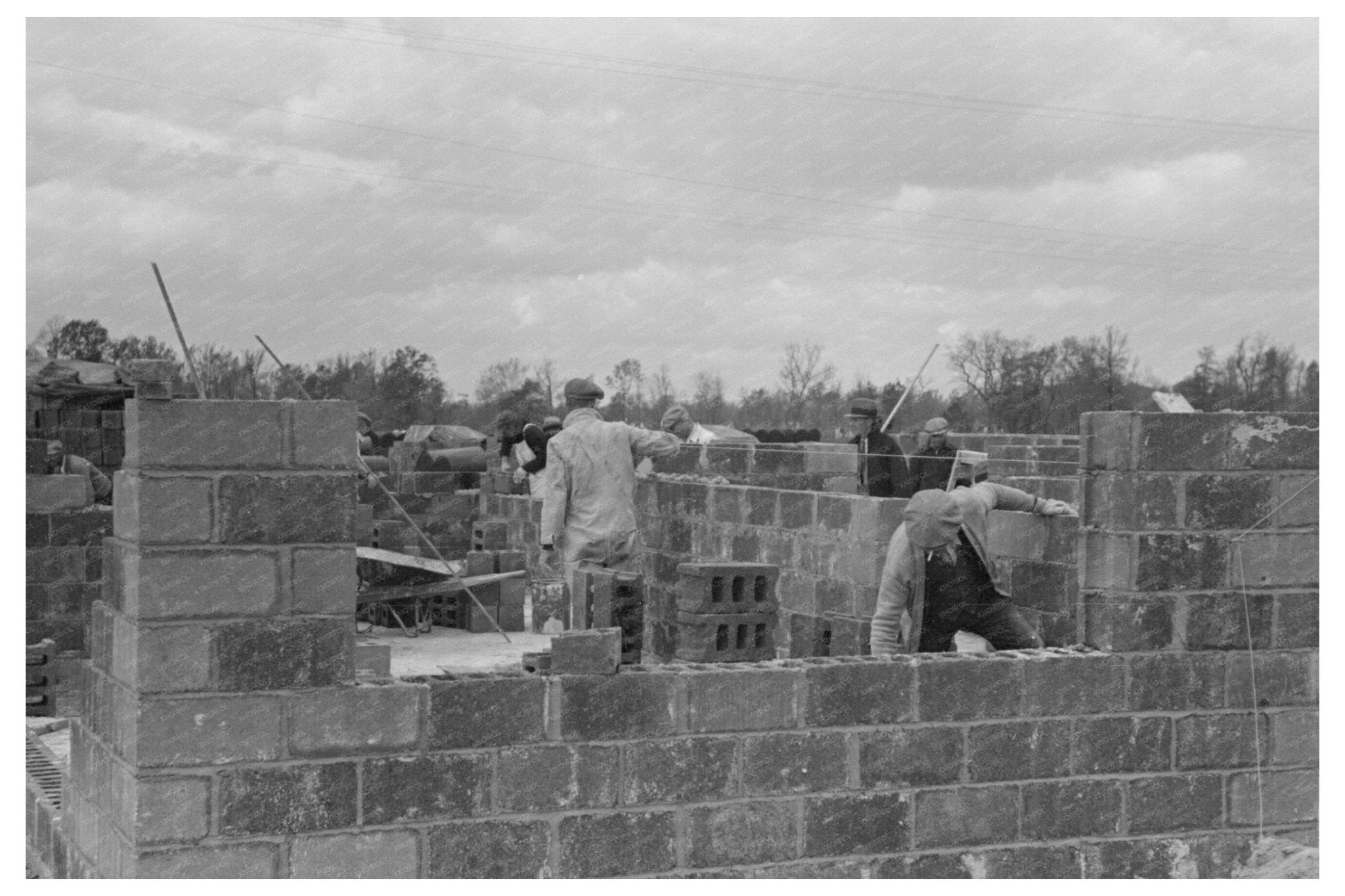 1936 Closeup of House Construction in Jersey Homesteads - Available at KNOWOL