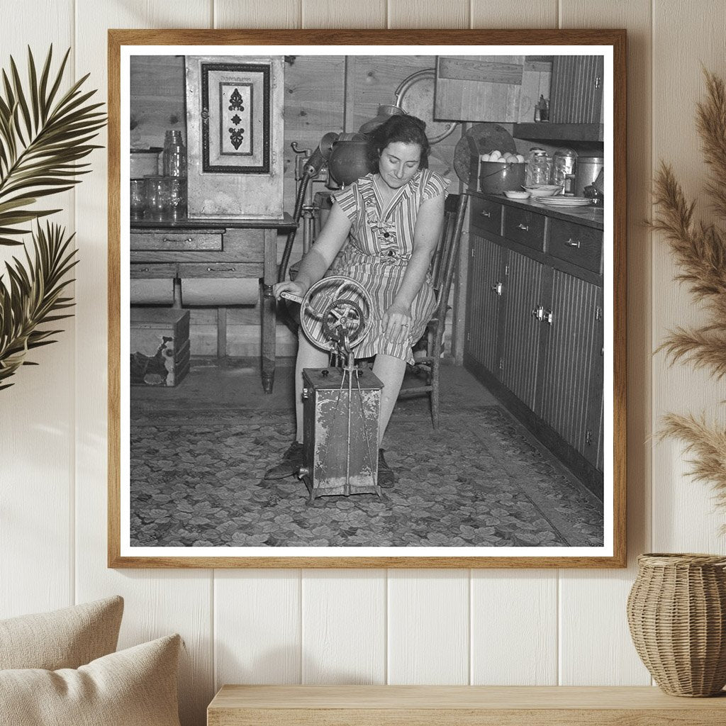 1936 Emmet County Iowa Farmers Wife Churning Butter - Available at KNOWOL