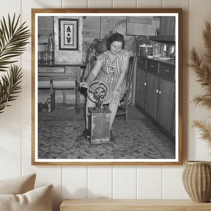 1936 Emmet County Iowa Farmers Wife Churning Butter - Available at KNOWOL