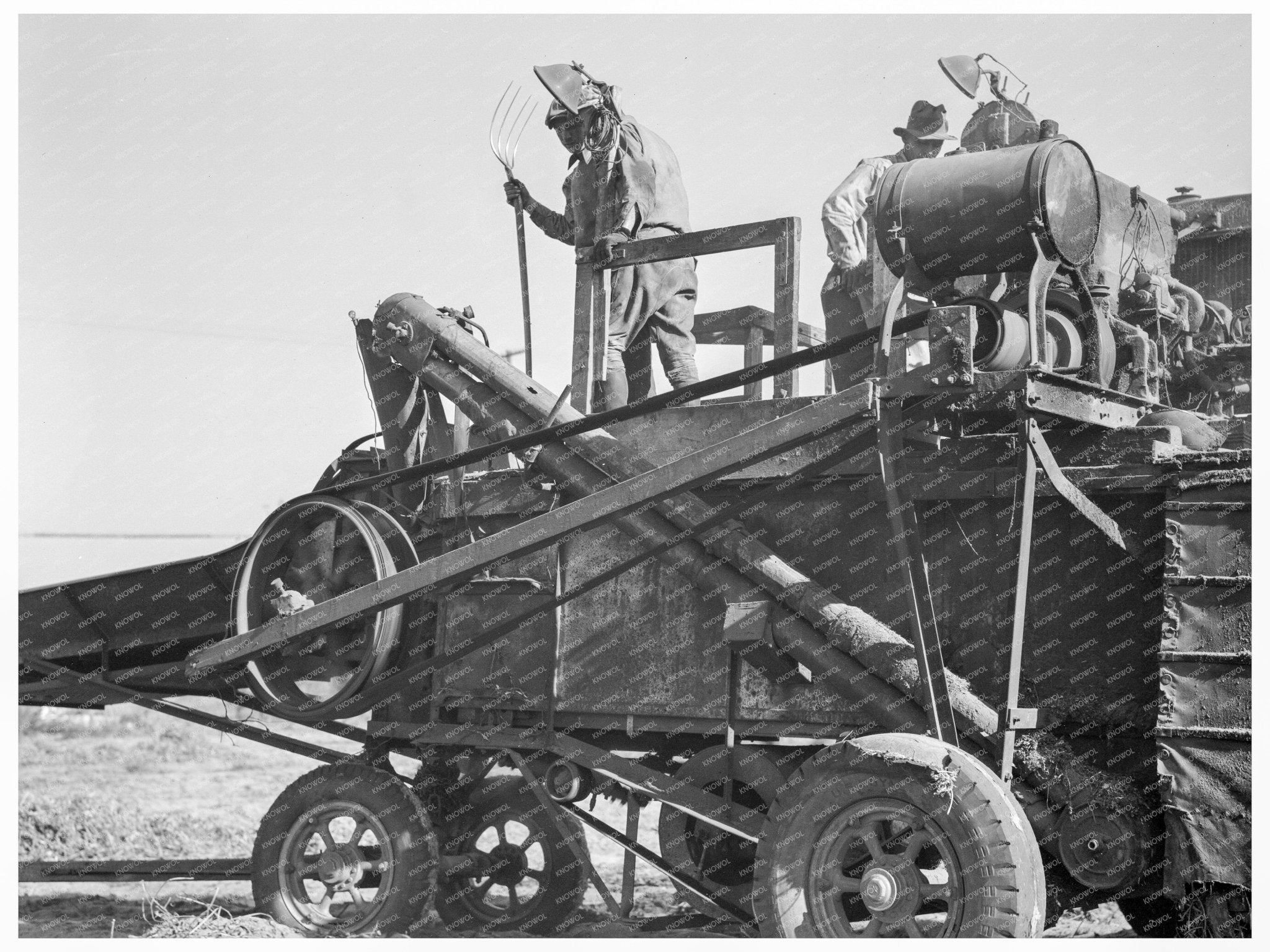 1936 Mechanized Bean Thresher in California Agriculture - Available at KNOWOL