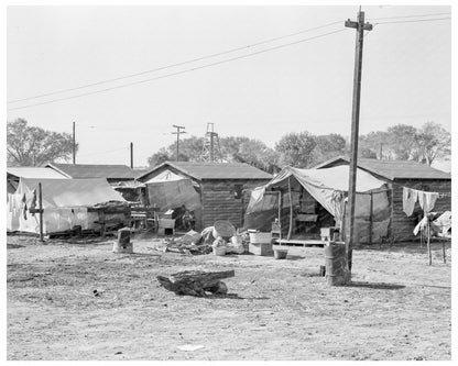 1936 Photo of Migrant Cotton Workers Housing in California - Available at KNOWOL