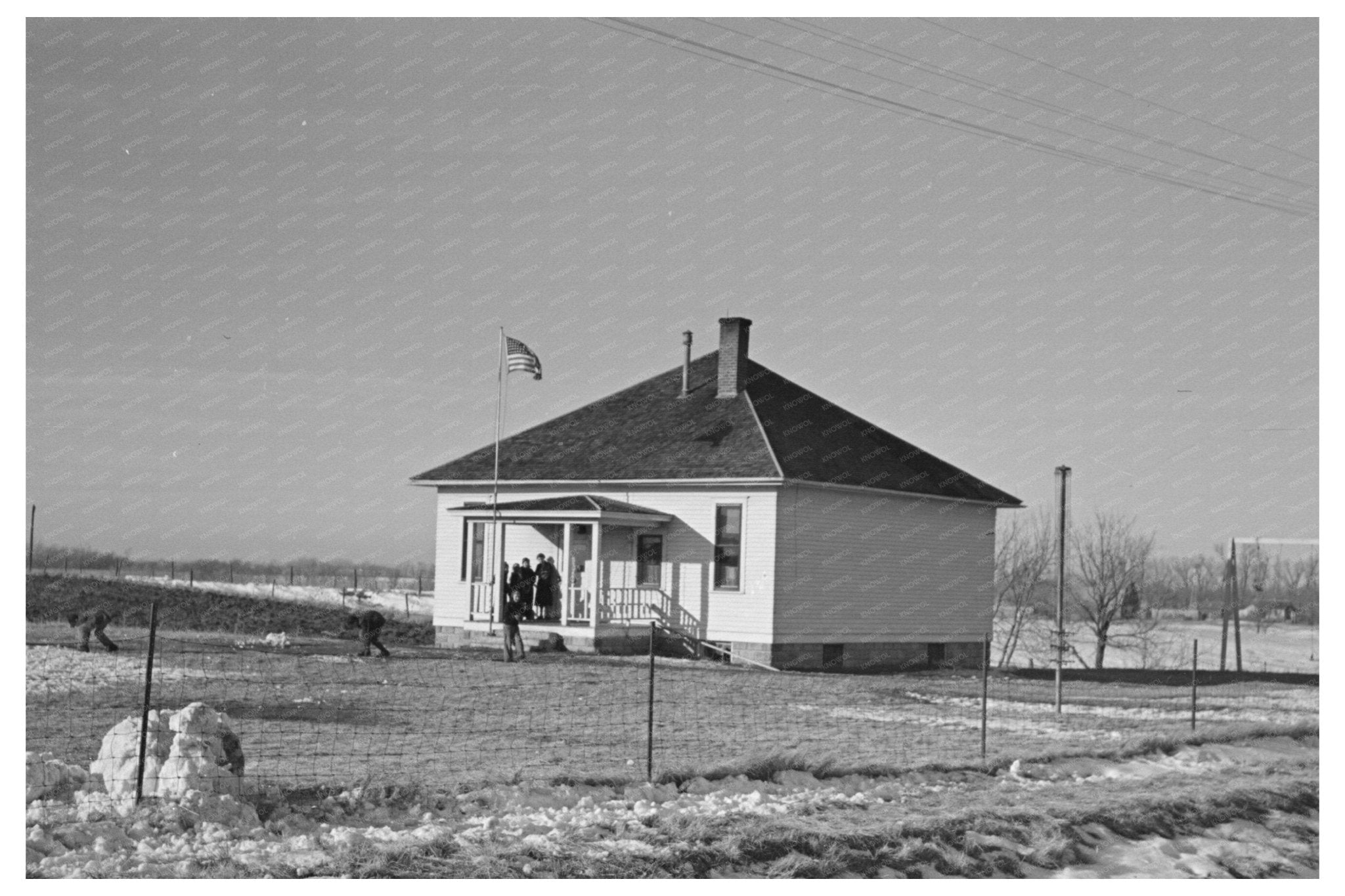 1936 Rural Schoolhouse Recess in Ruthven Iowa - Available at KNOWOL