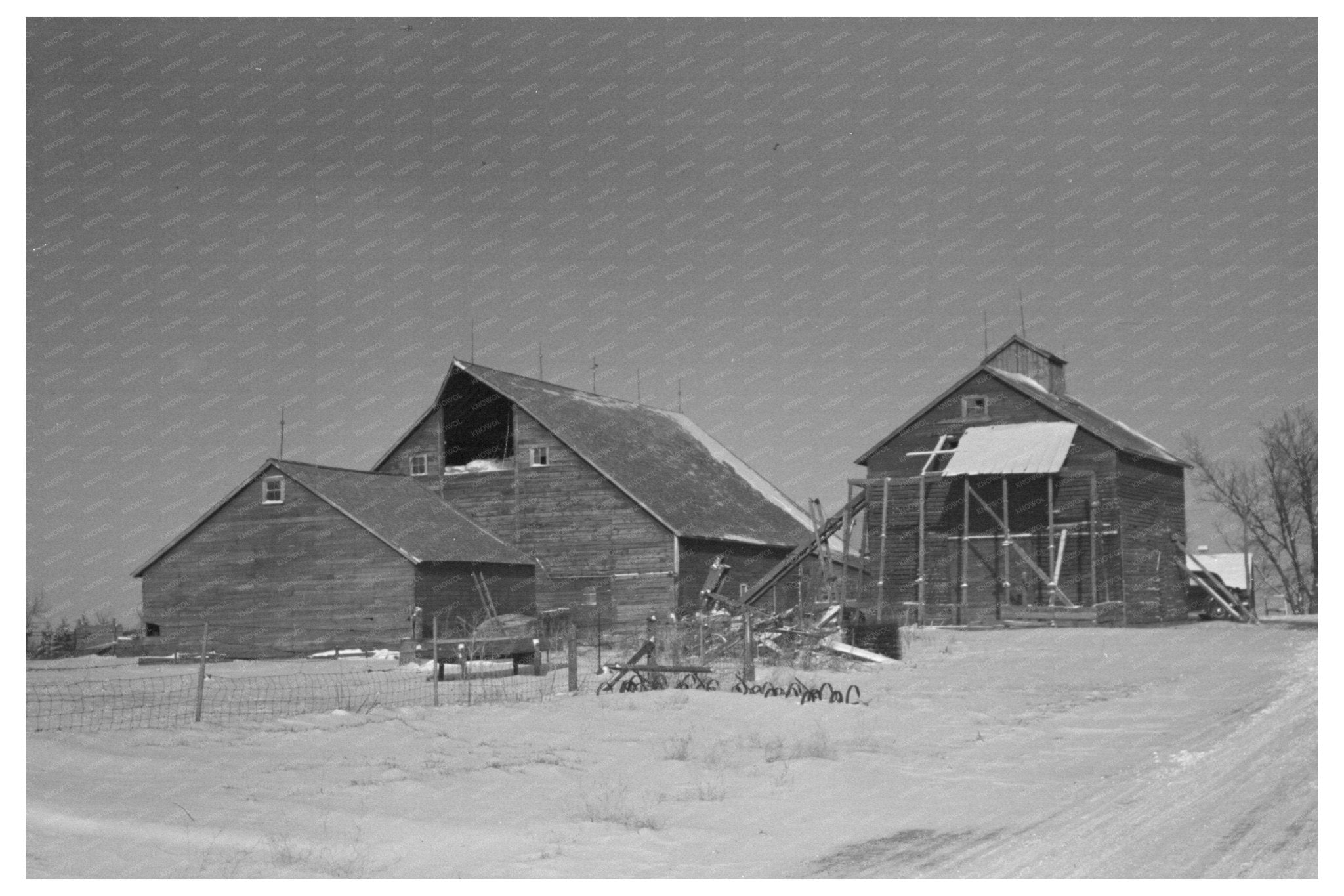 1936 Vintage Farm Buildings in Dickens Iowa - Available at KNOWOL