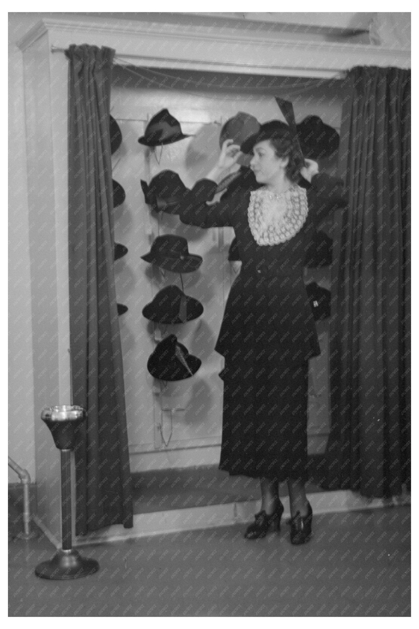 1936 Vintage Model Hat Fitting in New York City Showroom - Available at KNOWOL