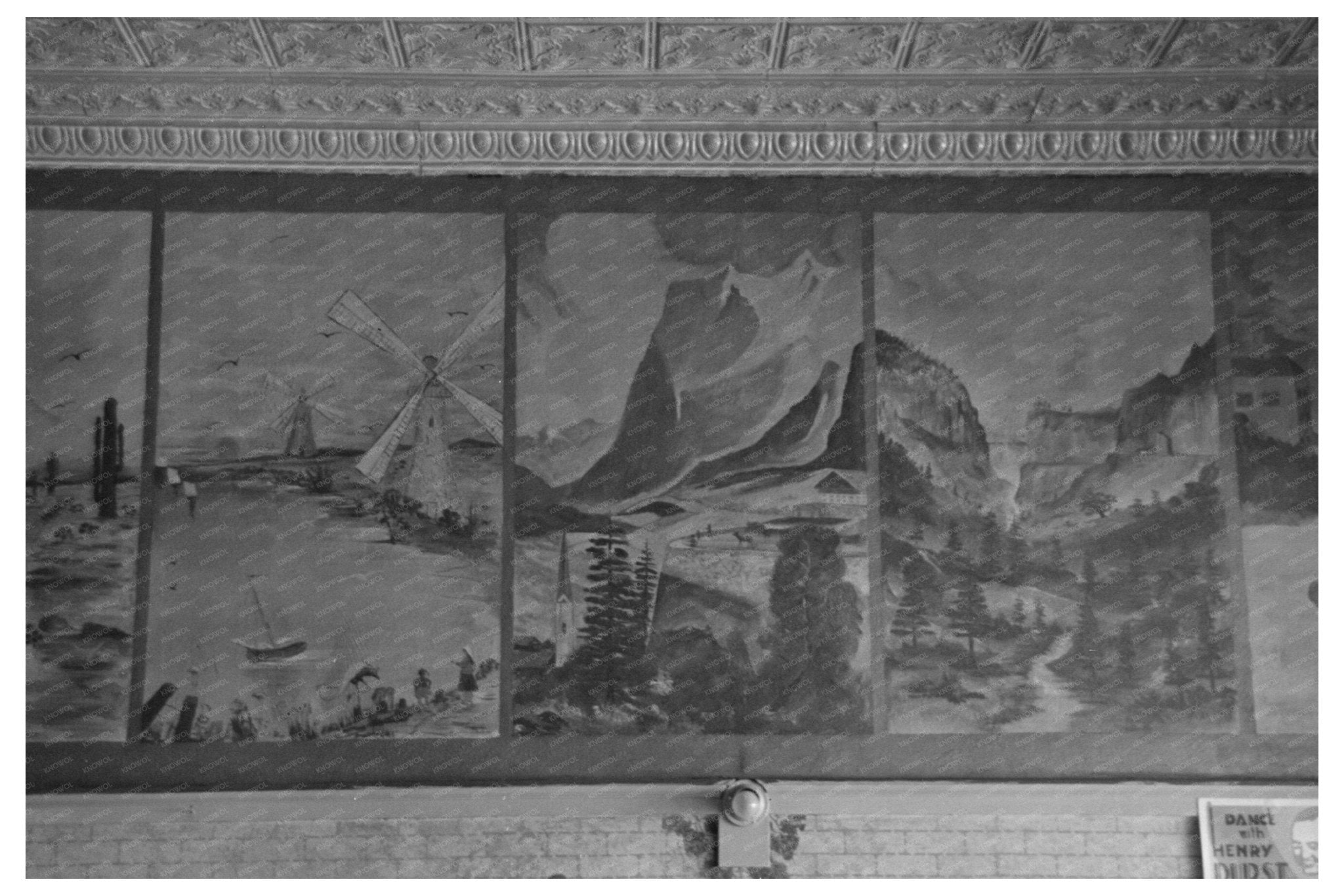 1936 Wall Painting in Onawa Iowa Cafe - Available at KNOWOL