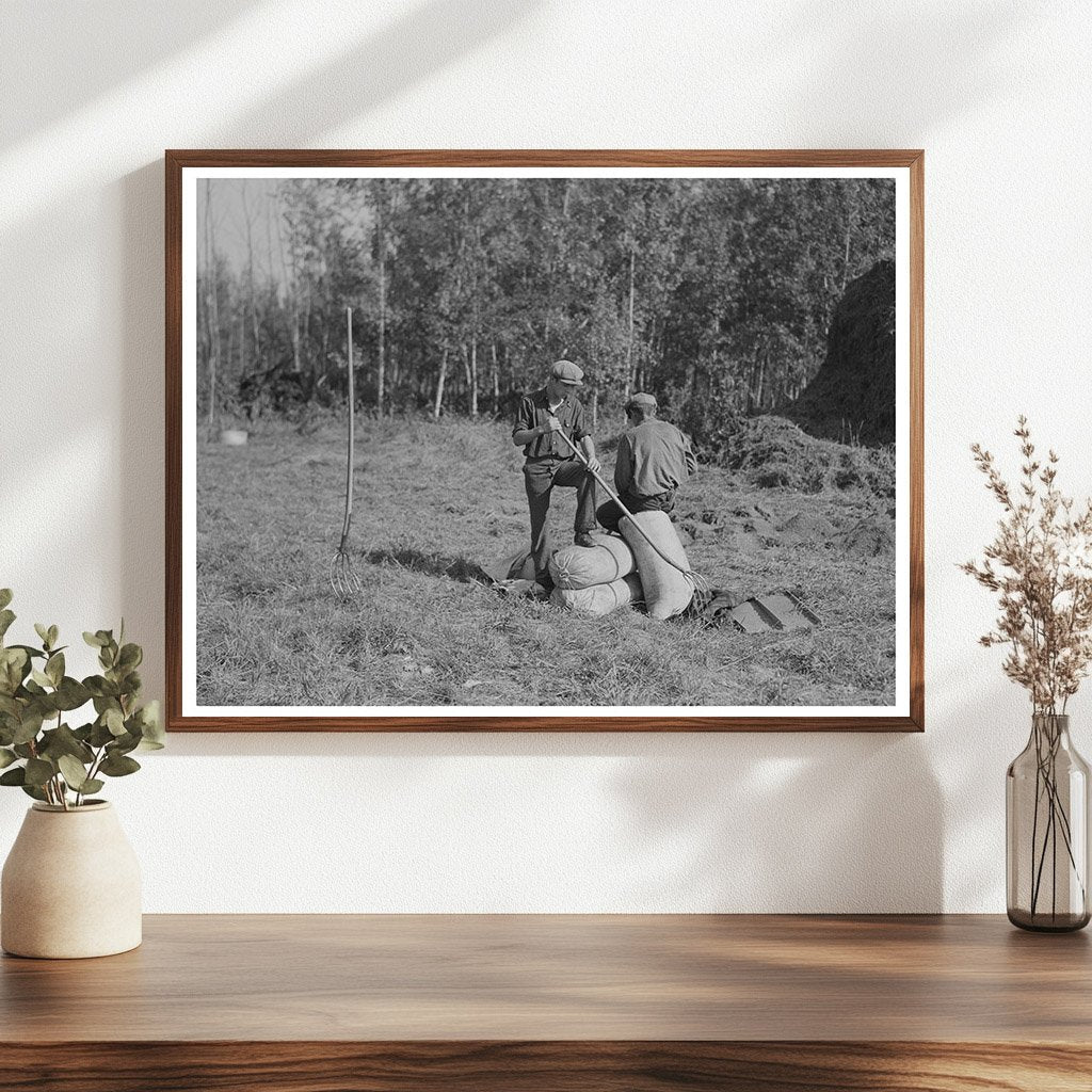 1937 Agricultural Workers Resting in Littlefork Minnesota - Available at KNOWOL