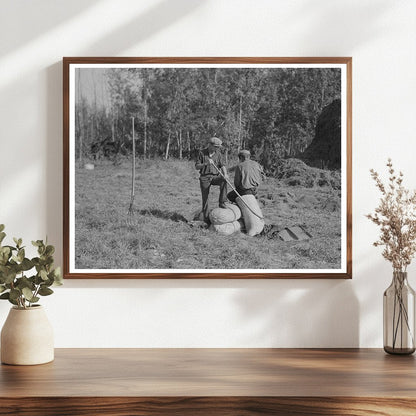 1937 Agricultural Workers Resting in Littlefork Minnesota - Available at KNOWOL