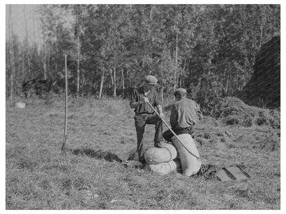1937 Agricultural Workers Resting in Littlefork Minnesota - Available at KNOWOL