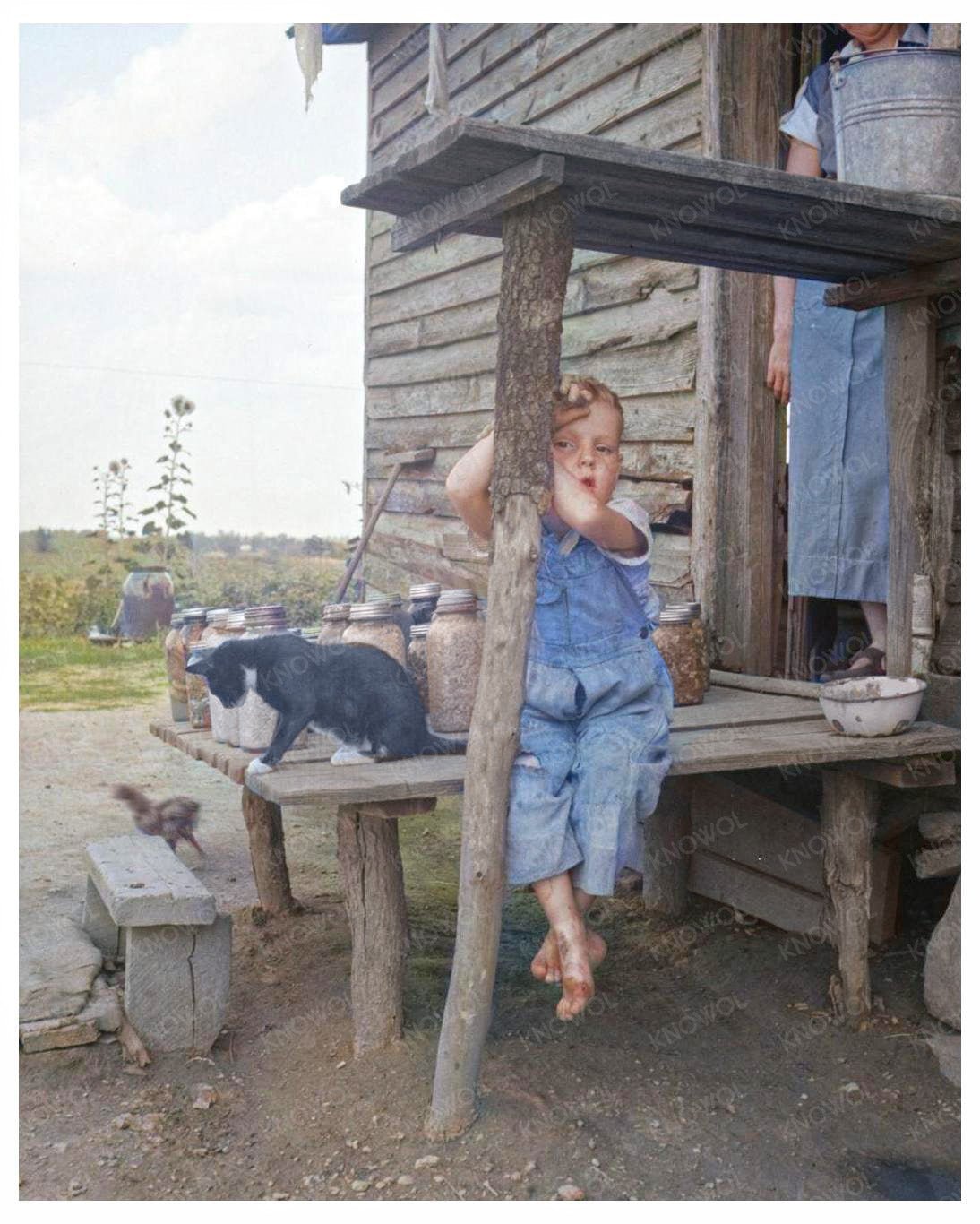 1937 Dorothea Lange Photograph of Sharecroppers Child, Rural Gaffney, South Carolina - Available at KNOWOL