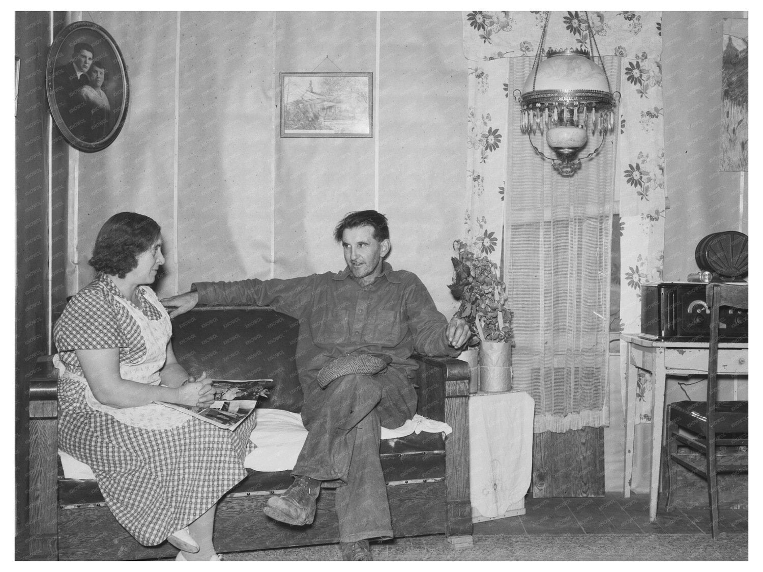 1937 Family Discussion in Drought - Affected North Dakota Home - Available at KNOWOL