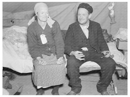 1937 Family of Seven in Flood Refugee Camp Tent City - Available at KNOWOL