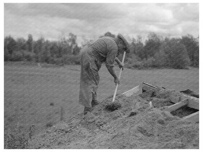 1937 Farmer Builds Dirt Roof on Root Cellar in Gheen MN - Available at KNOWOL