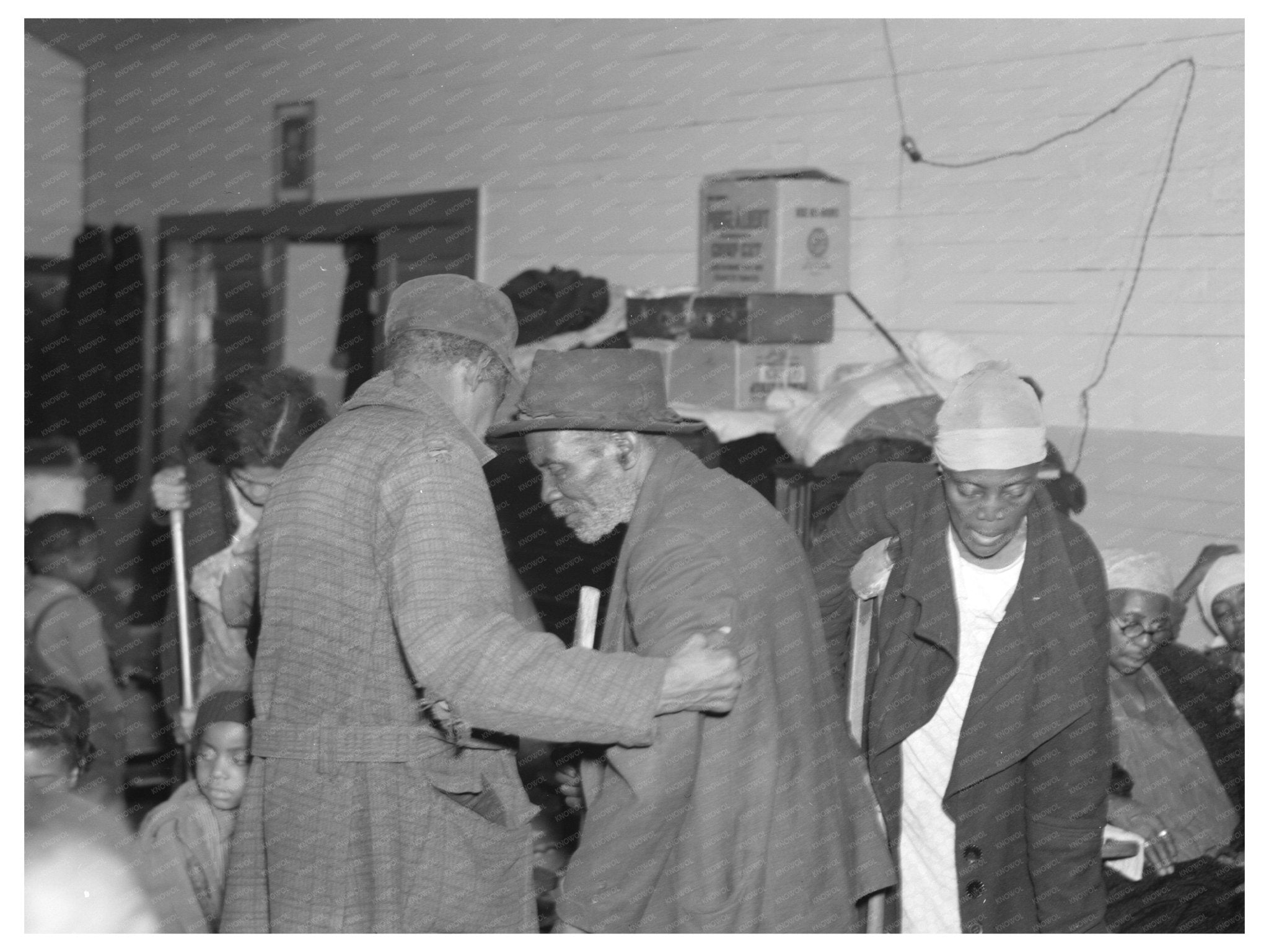 1937 Flood Refugees in Baptist Church Sikeston Missouri - Available at KNOWOL