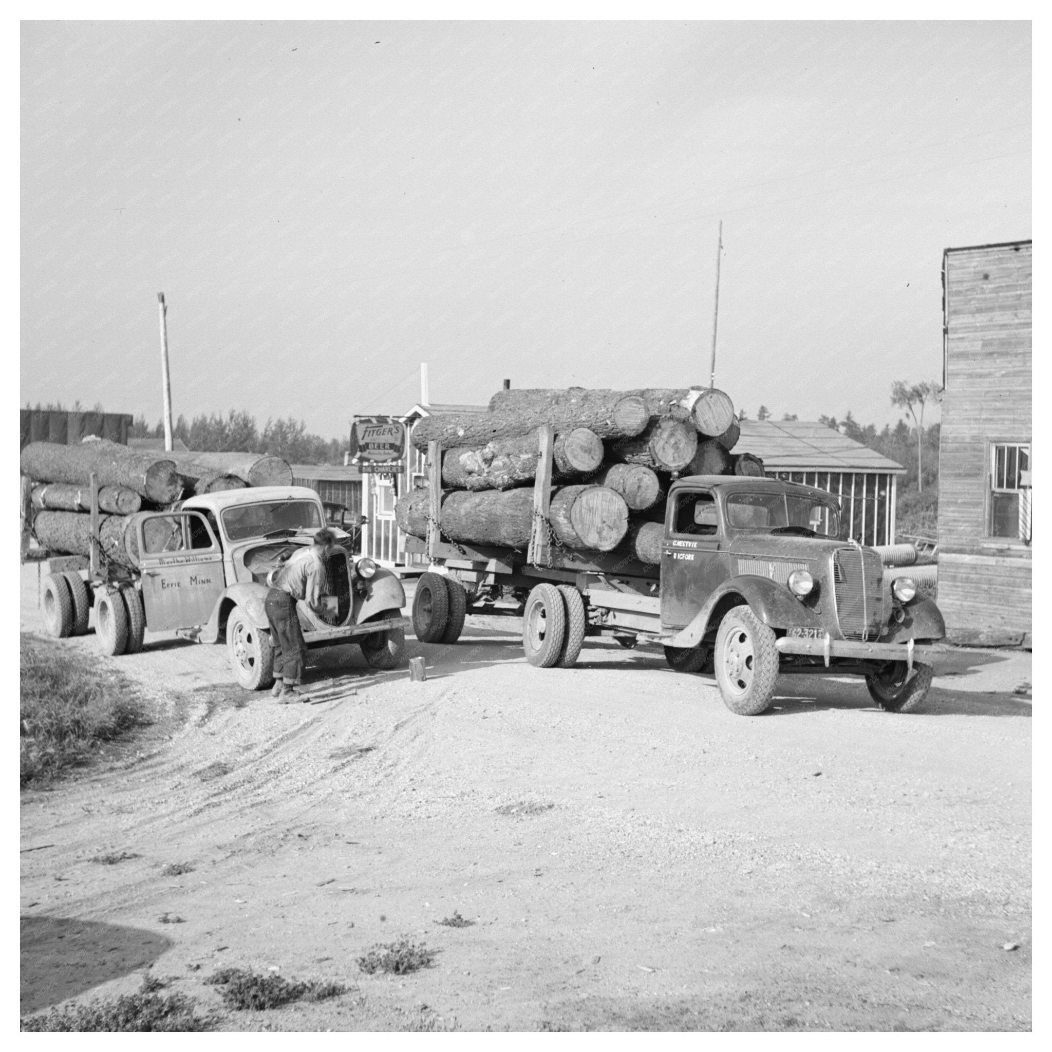 1937 Log Transport Method in Craigville Minnesota - Available at KNOWOL