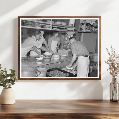 1937 Logging Camp Food Service Scene in Minnesota - Available at KNOWOL