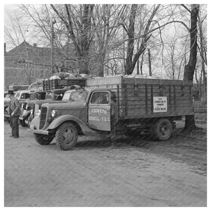 1937 Truckloads of Corn Aid for Flood Victims in Illinois - Available at KNOWOL