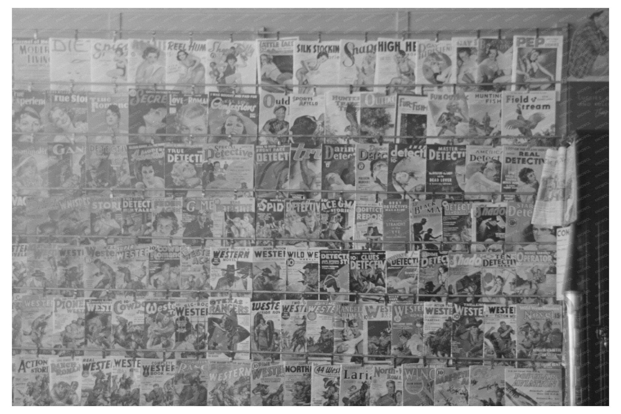 1937 Vintage Drugstore Magazine Display in Cook Minnesota - Available at KNOWOL