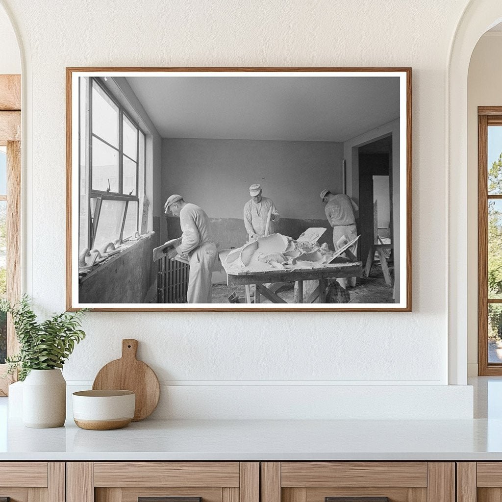 1937 Vintage Image of Man Plastering Wall in Ohio - Available at KNOWOL