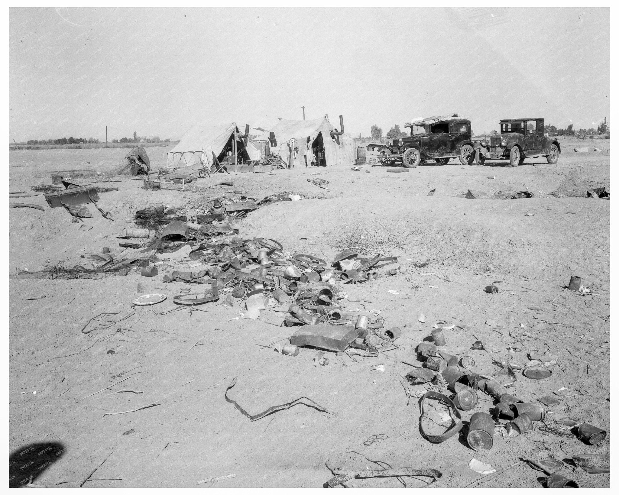1937 Vintage Image of Refugee Families in Holtville California - Available at KNOWOL