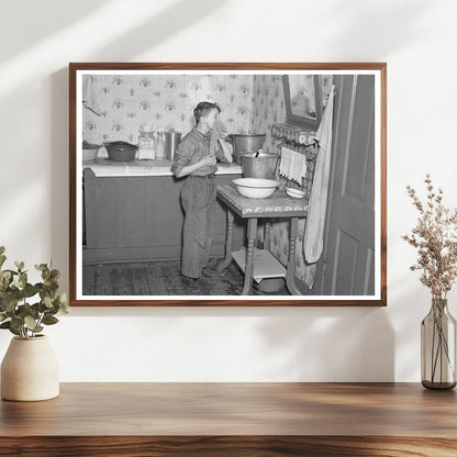 1937 Vintage Photo of Boy Washing Face in Rural Indiana - Available at KNOWOL