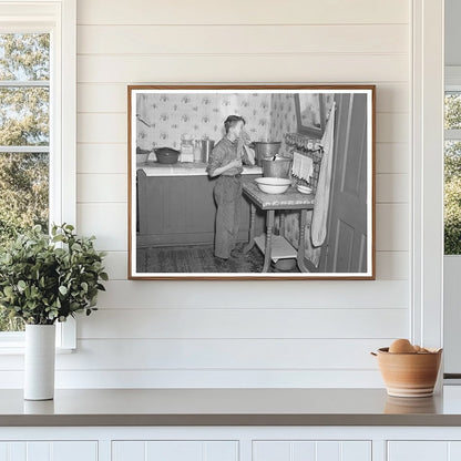 1937 Vintage Photo of Boy Washing Face in Rural Indiana - Available at KNOWOL