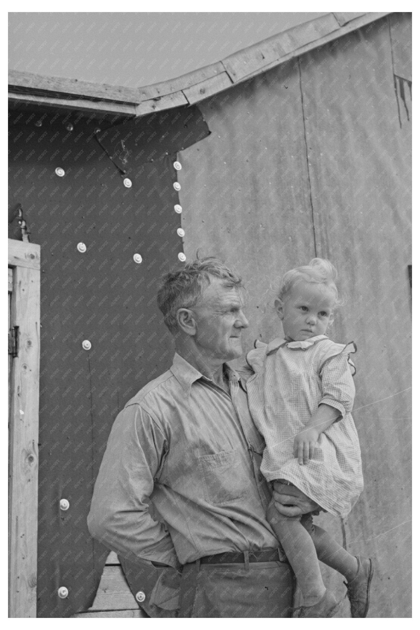 1937 Vintage Photo of Farmer and Daughter in Minnesota - Available at KNOWOL