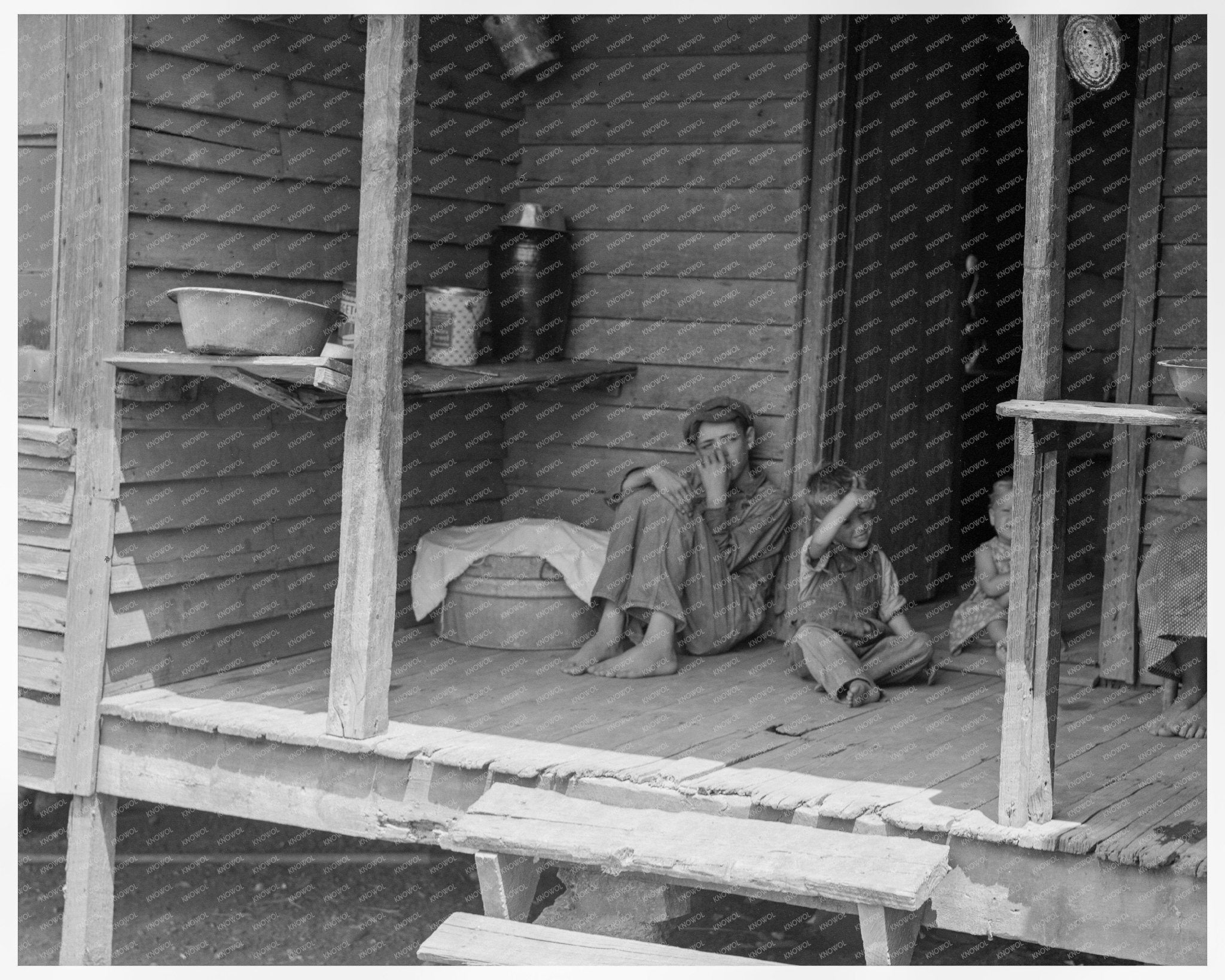 1937 Vintage Photo of Sharecropper Family in South Carolina - Available at KNOWOL